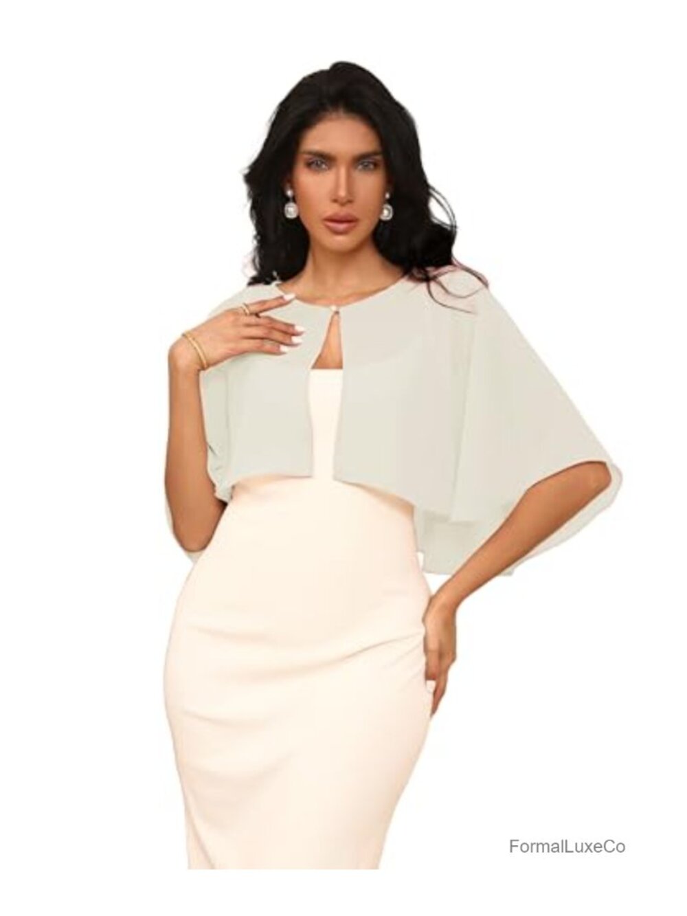 Chiffon Wraps Women's Shrug Evening Dress Wedding Cape Cover Up Shawl